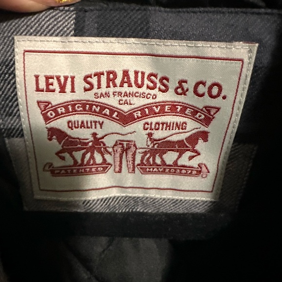 Levi's Men's Checkered Jacket - Black and Gray - Picture 3 of 7